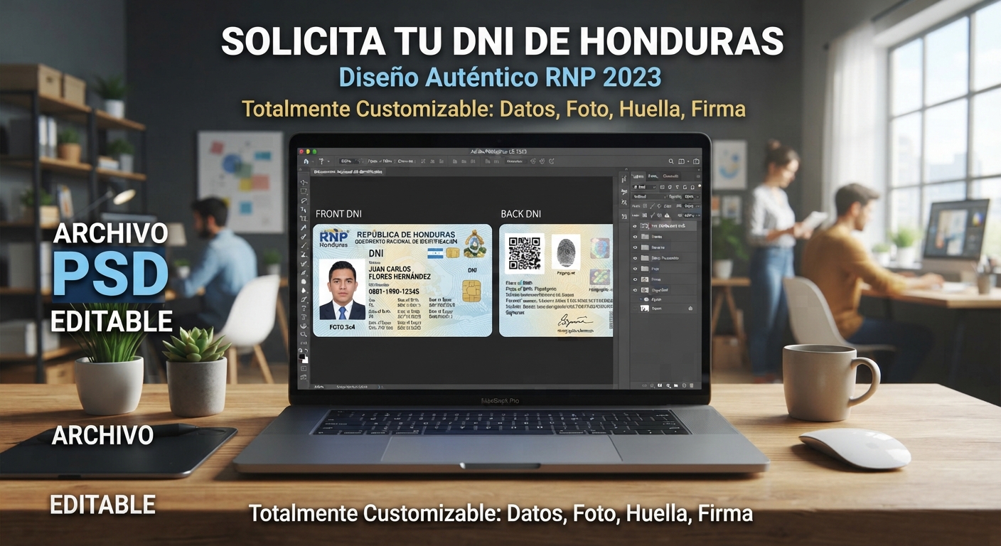 Plantilla DNI Honduras: Descarga tu Plantilla PSD