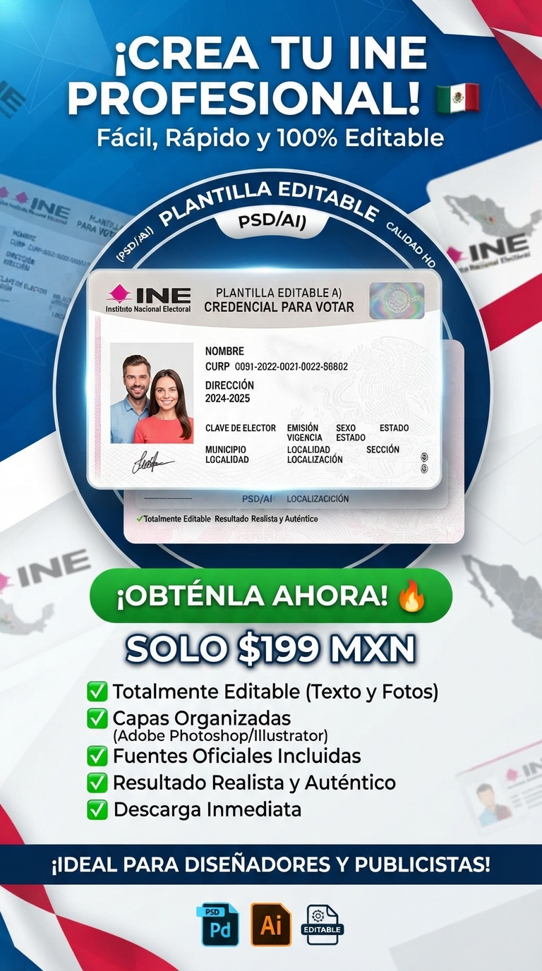 Plantilla INE México: La Mejor Opción en PSD para Documentos