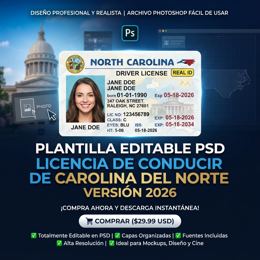 Plantilla editable de licencia de California