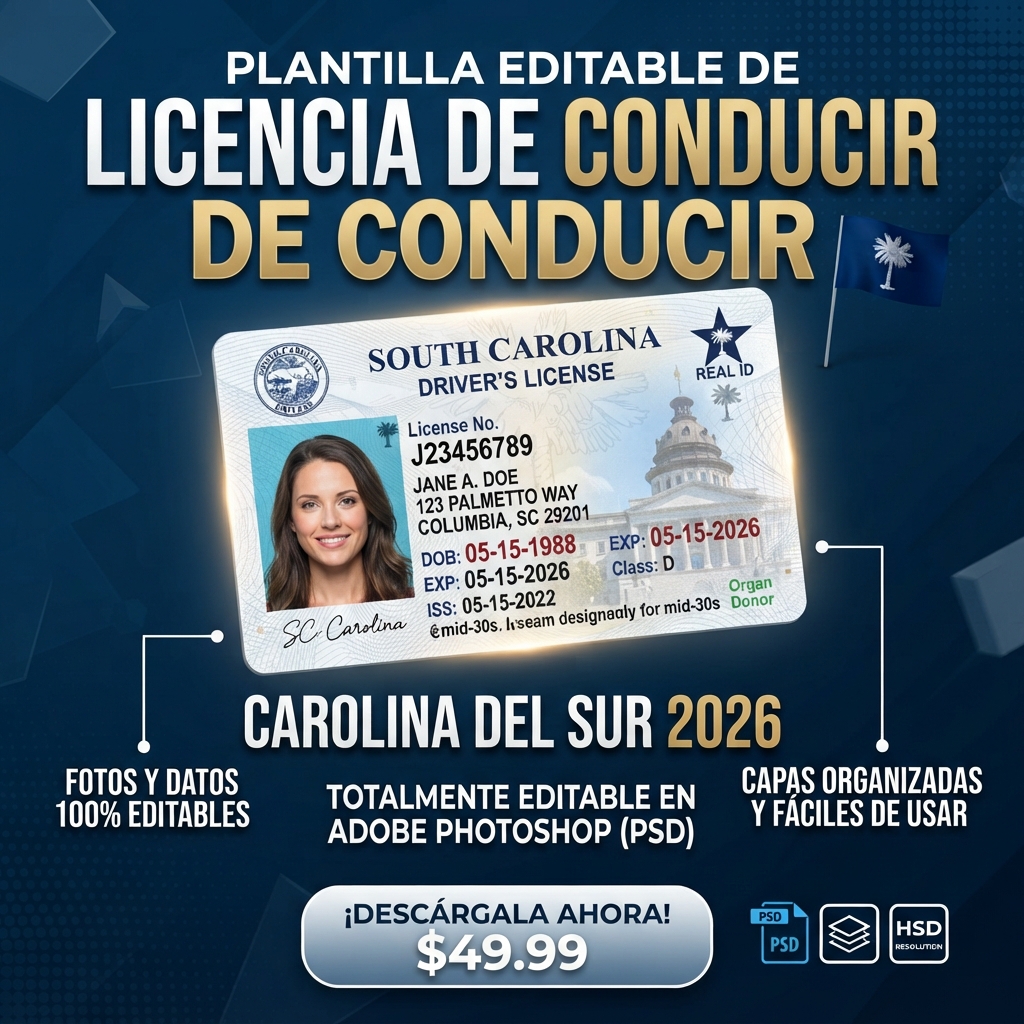 Plantilla editable de licencia de California | PLANTILLAS PSD 2026