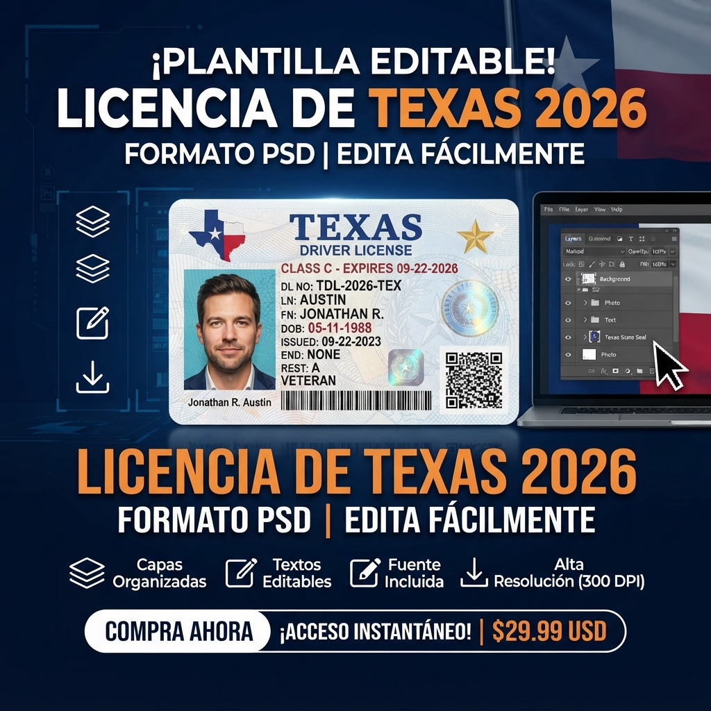 Plantilla editable de licencia de california | PSD profesional